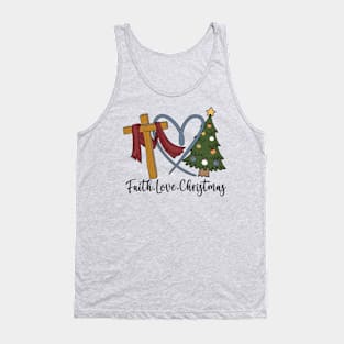 Faith Love Jesus Christmas Present Tank Top